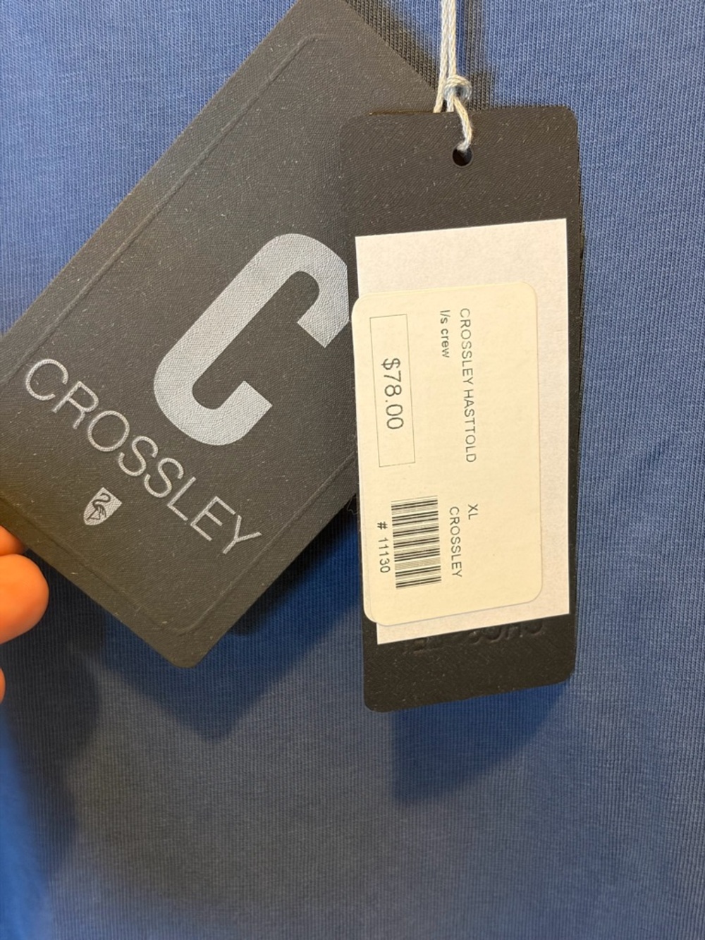 Crossley Men’s Long-Sleeve Crewneck Shirt - Slate Blue - Picture 3 of 6